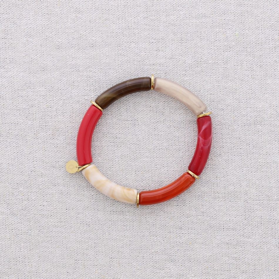 PULSERA ACERO TUBOS RESINA