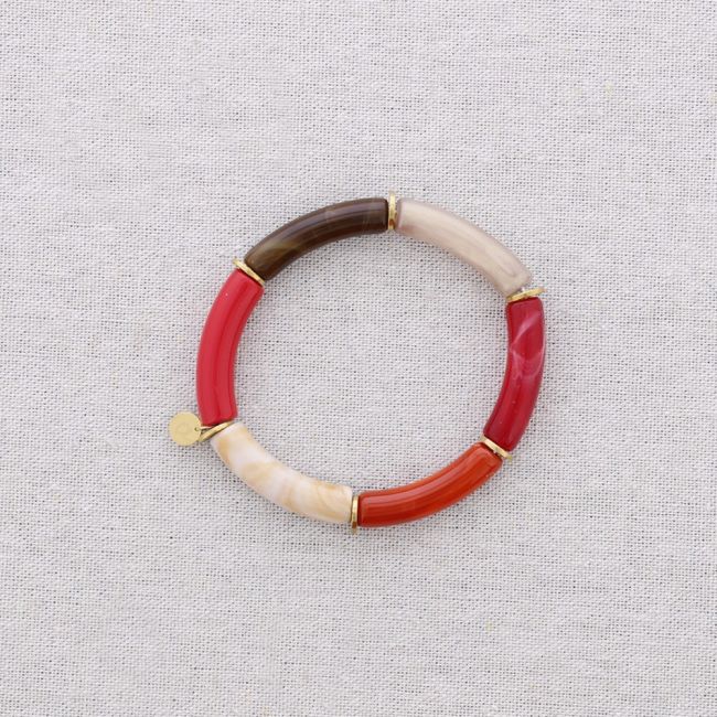 PULSERA ACERO TUBOS RESINA