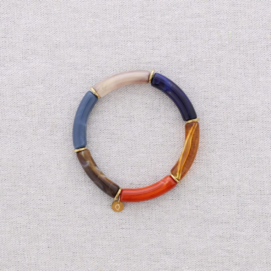 PULSERA ACERO TUBOS RESINA