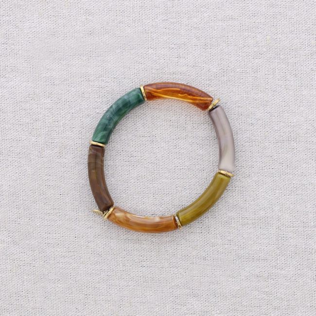 PULSERA ACERO TUBOS RESINA