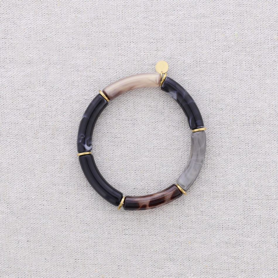 PULSERA ACERO TUBOS RESINA