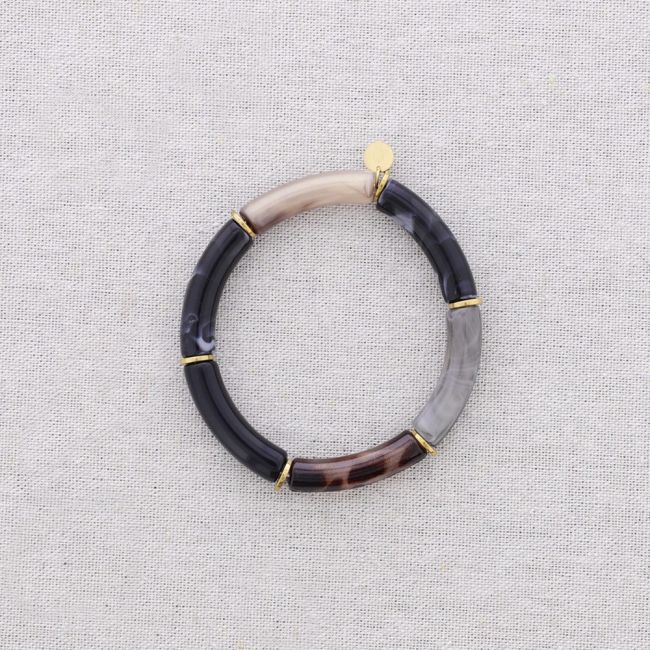 PULSERA ACERO TUBOS RESINA