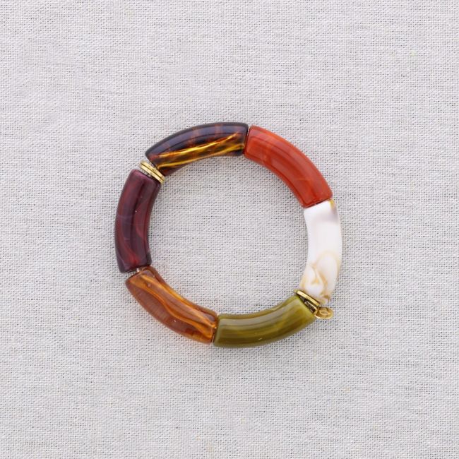 STEEL BRACELET WITH RESIN TUBES