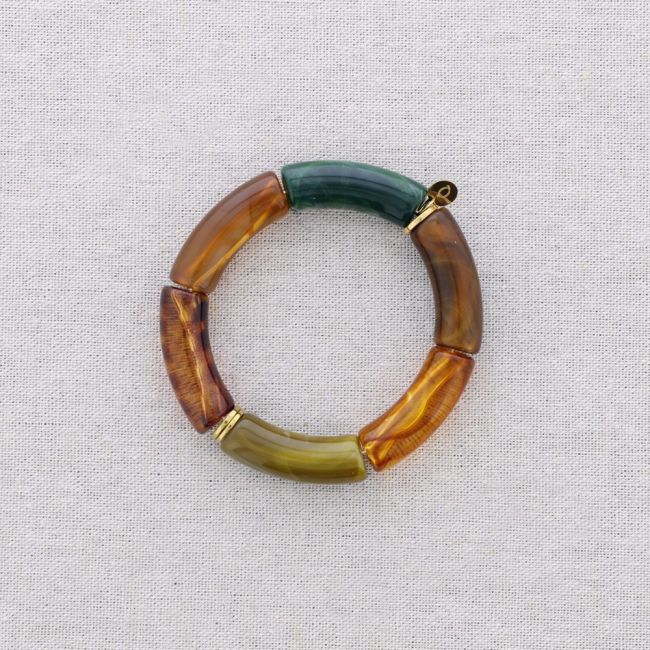 PULSERA ACERO TUBOS RESINA