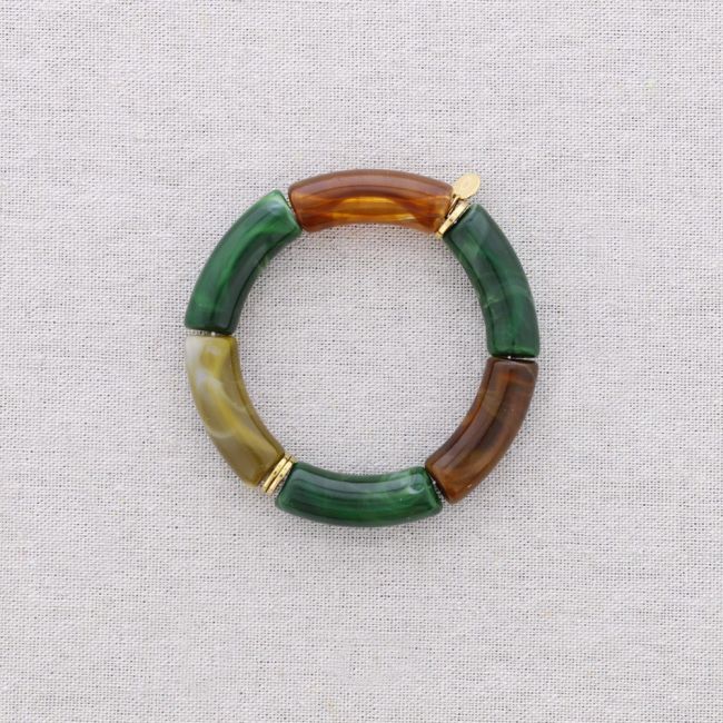 PULSERA ACERO TUBOS RESINA