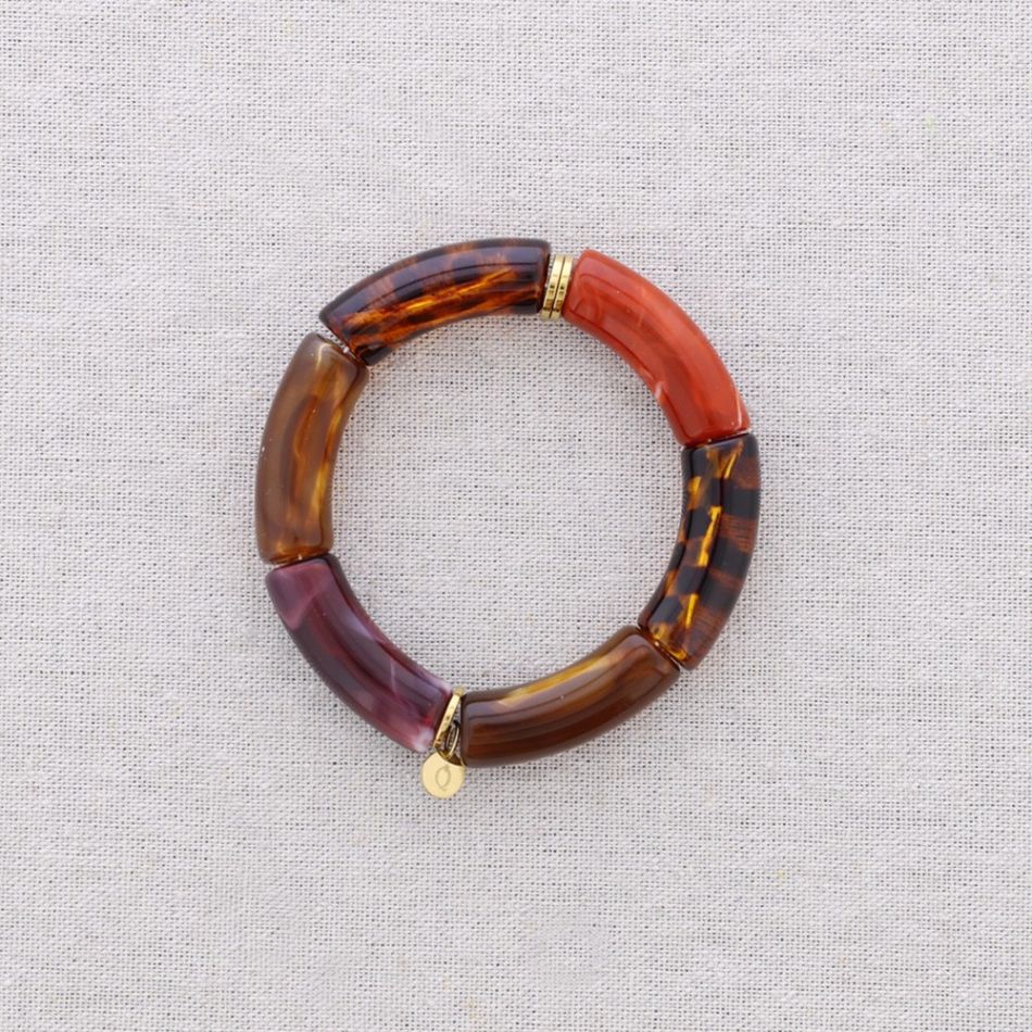 PULSERA ACERO TUBOS RESINA