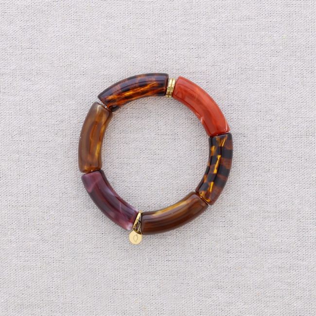 PULSERA ACERO TUBOS RESINA