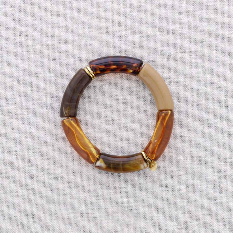 PULSERA ACERO TUBOS RESINA