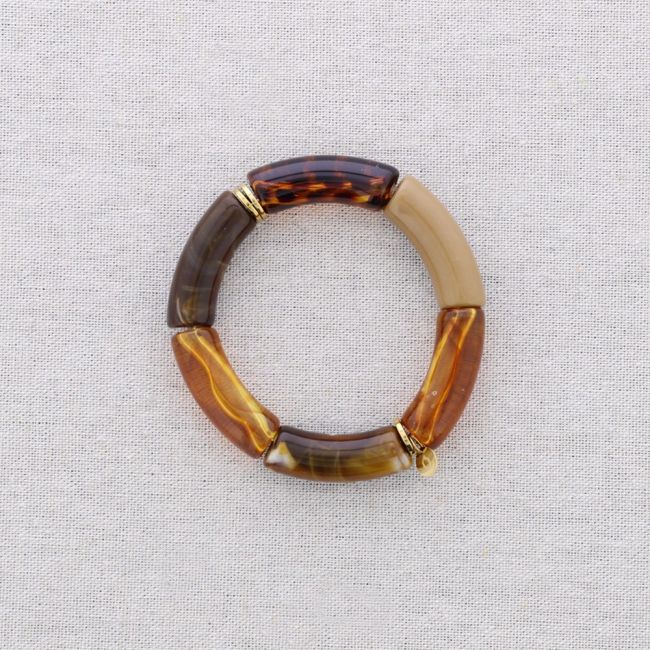 PULSERA ACERO TUBOS RESINA