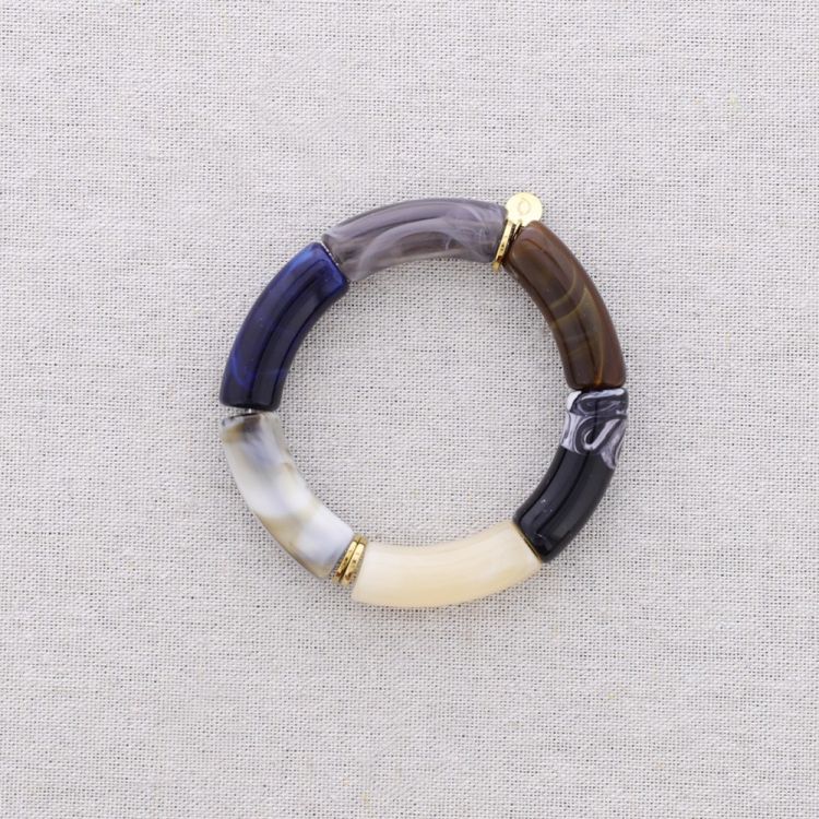STEEL BRACELET WITH RESIN TUBES