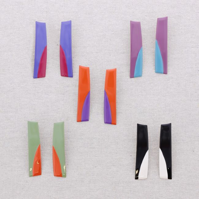 PENDIENTES ACERO FORMA ESMALTE