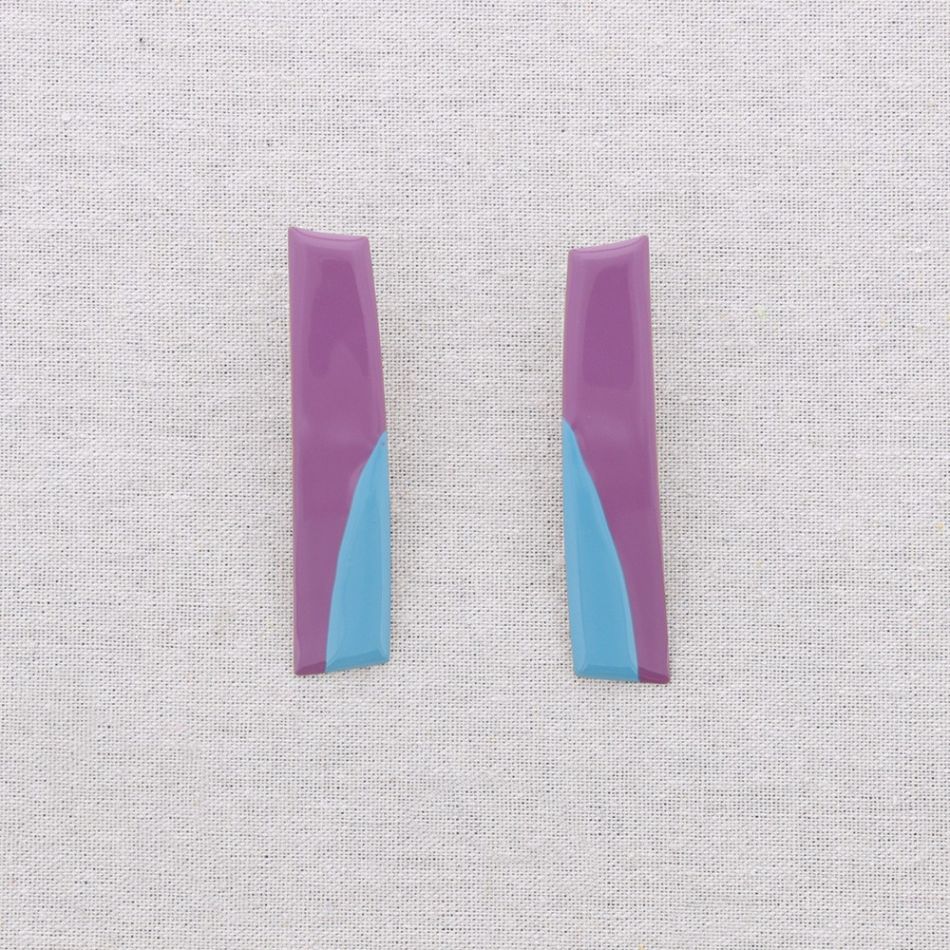 PENDIENTES ACERO FORMA ESMALTE
