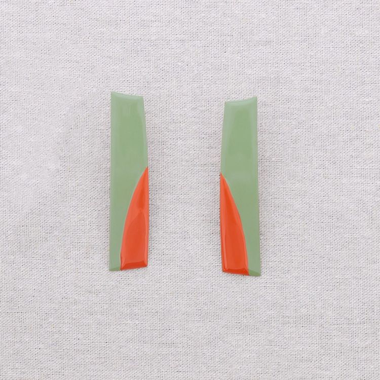 PENDIENTES ACERO FORMA ESMALTE 2
