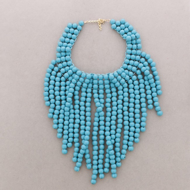 WOODEN BALLS BIB NECKLACE