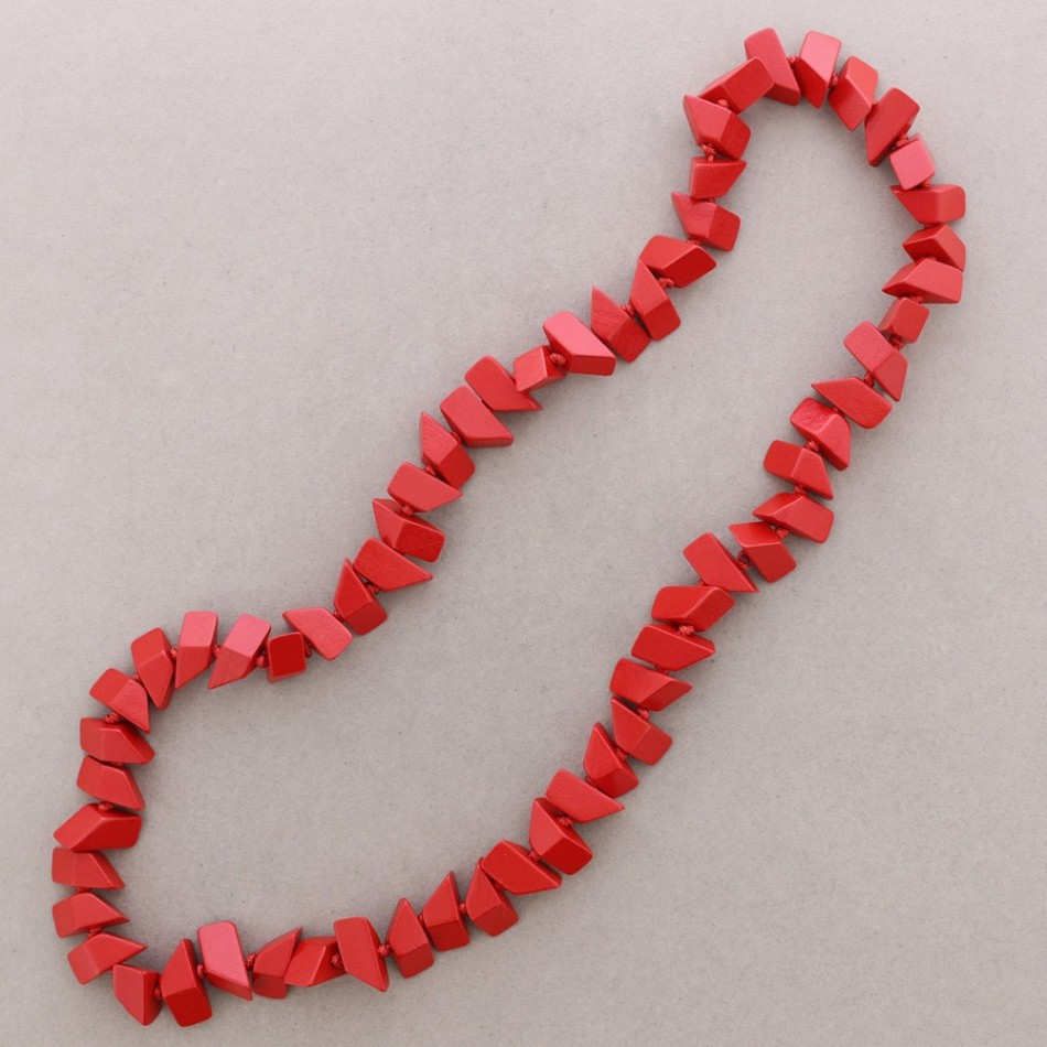 COLLAR LARGO CUENTAS IRREGULARES MADERA