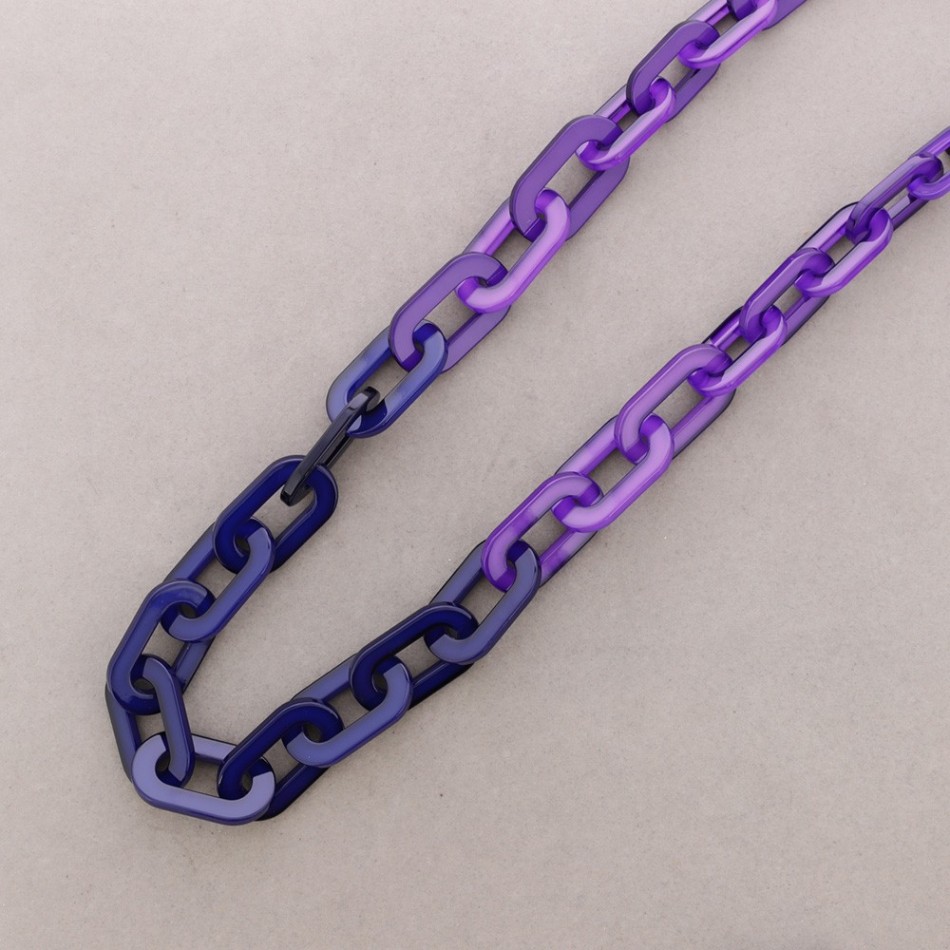 LONG TWO-TONE RESIN LINK NECKLACE