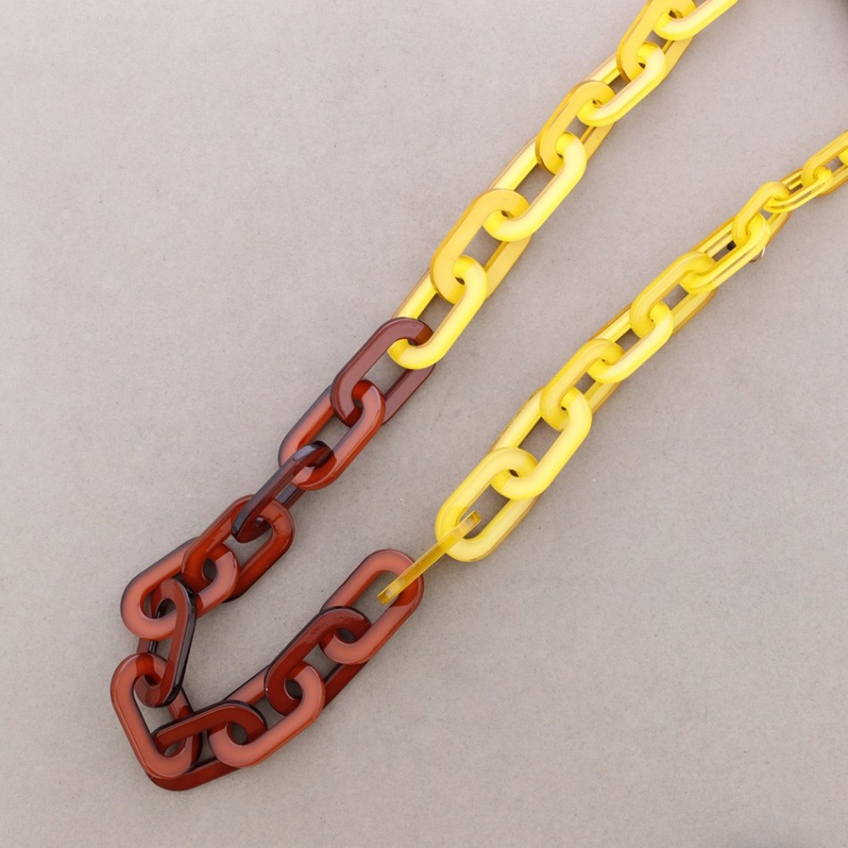 LONG TWO-TONE RESIN LINK NECKLACE