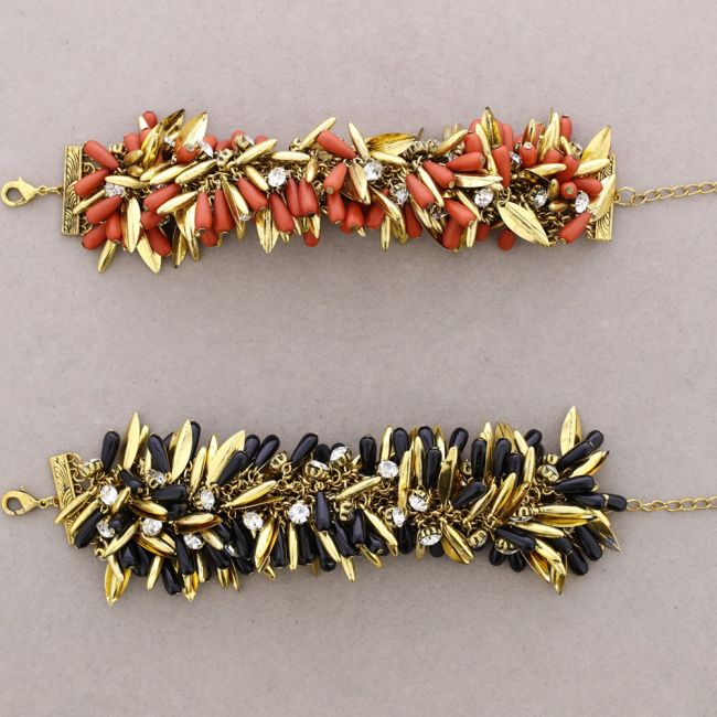 PULSERA CUENTAS METAL RESINA