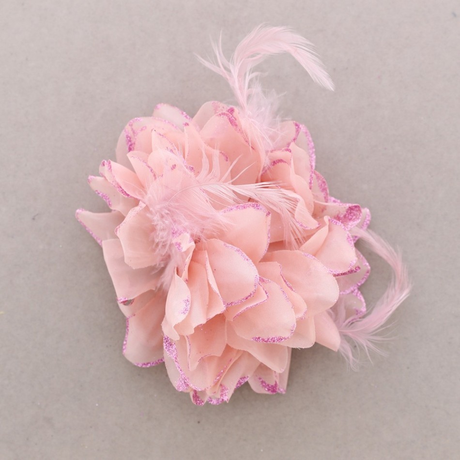 BROCHE FLOR TELA 15CM