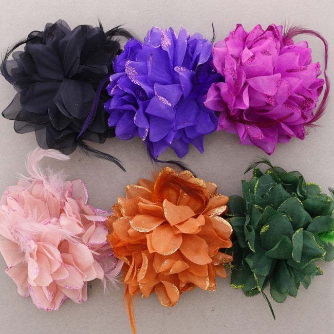 BROCHE FLOR TELA 15CM