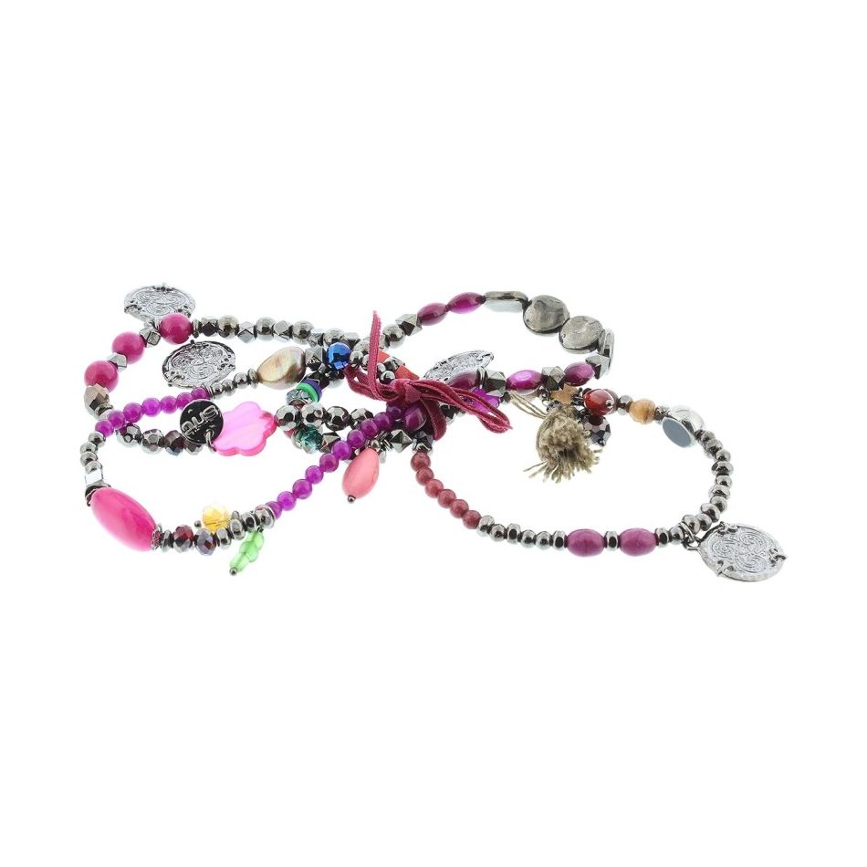 PULSERA 4 TIRAS CUENTAS