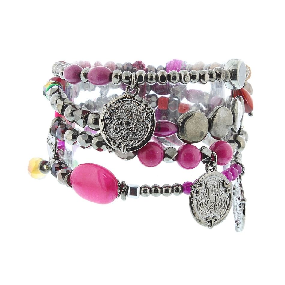 PULSERA 4 TIRAS CUENTAS