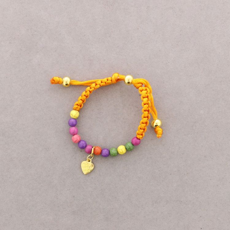PULSERA ANUDADA CUENTAS METAL PIEDRAS 2