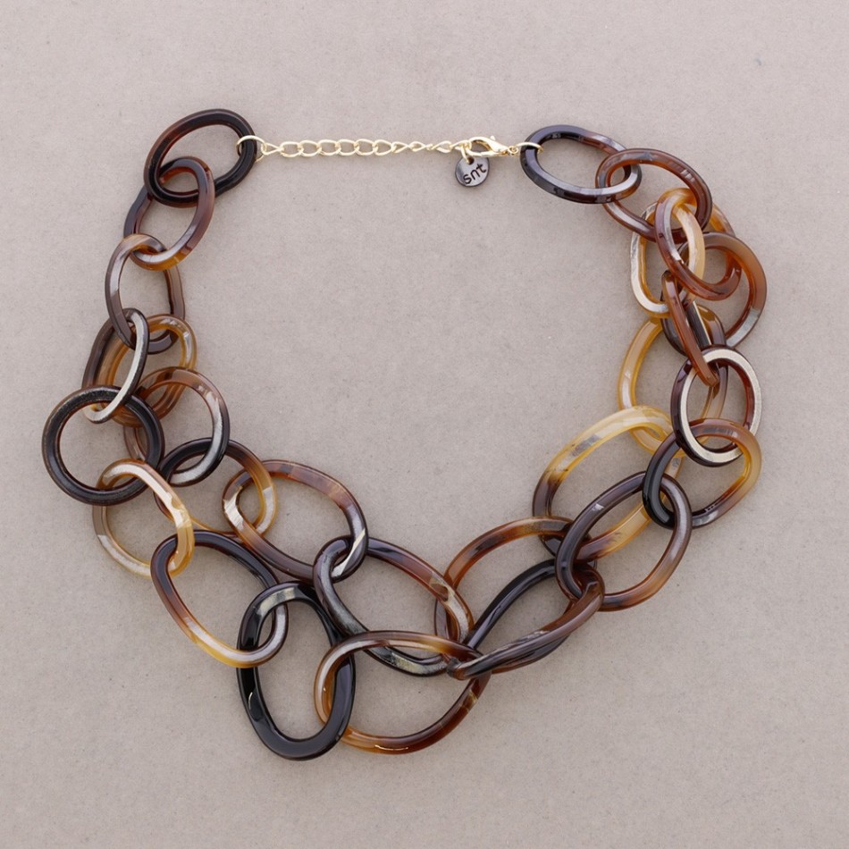 DOUBLE RESIN LINK NECKLACE