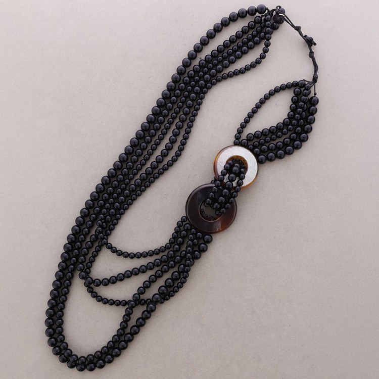 COLLAR LARGO BOLAS ESLABONES RESINA