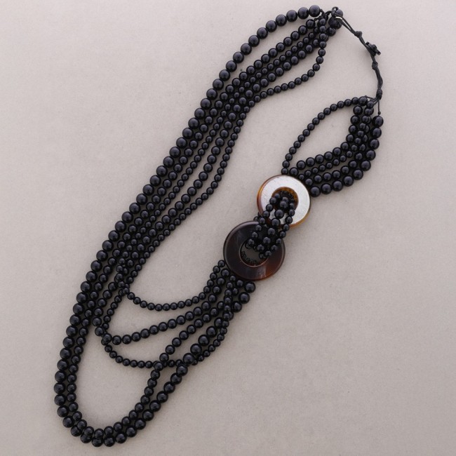 COLLAR LARGO BOLAS ESLABONES RESINA