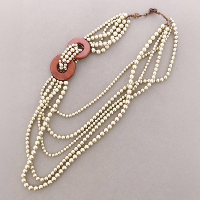 COLLAR LARGO BOLAS ESLABONES RESINA