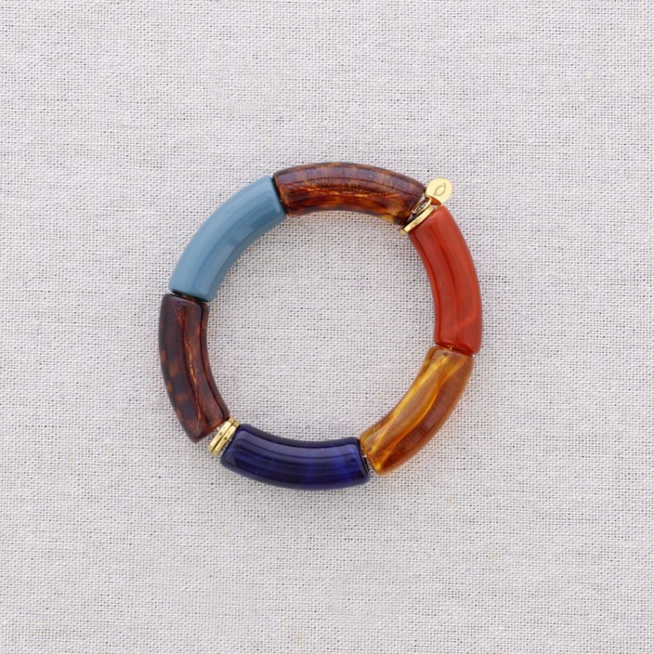 PULSERA ACERO TUBOS RESINA