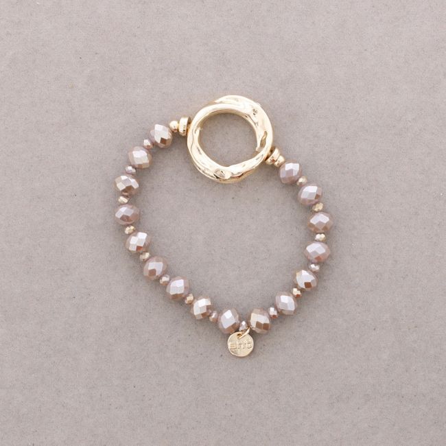 PULSERA ELÁSTICA CRISTALES ANILLA METAL