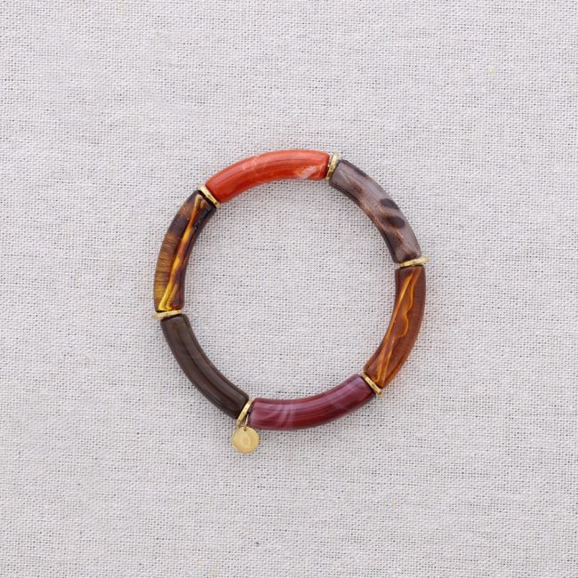 PULSERA ACERO TUBOS RESINA