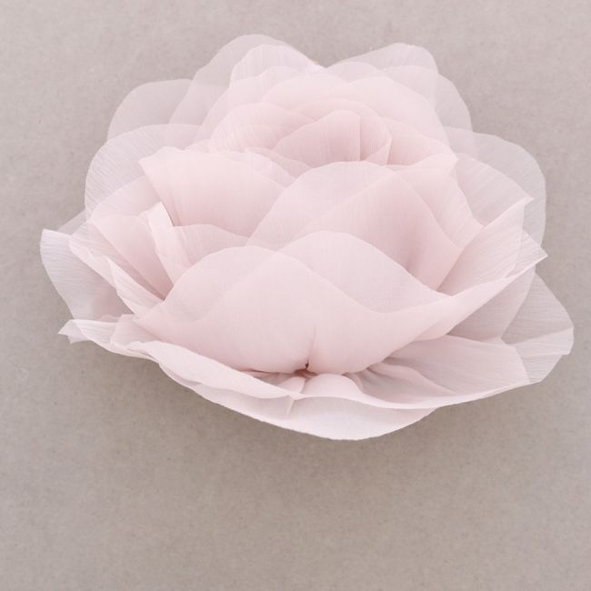GATHERED FABRIC FLOWER BROOCH 20CM