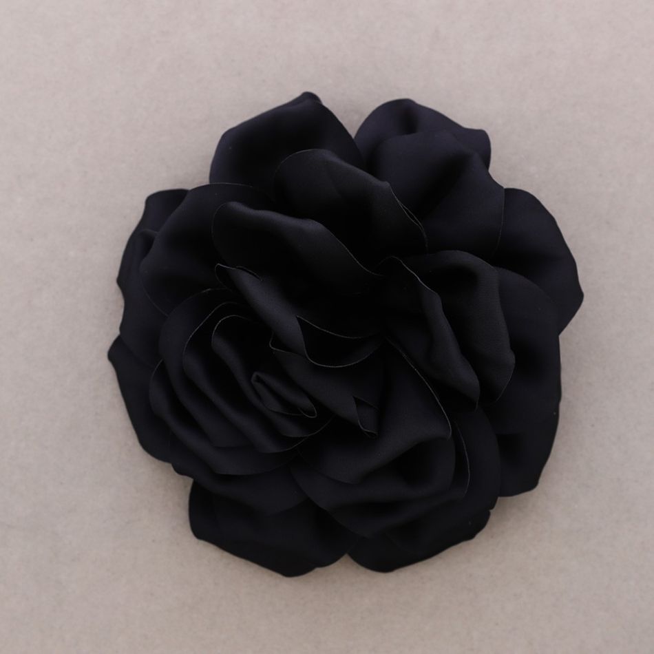 DOUBLE LAYER FABRIC FLOWER BROOCH 17CM