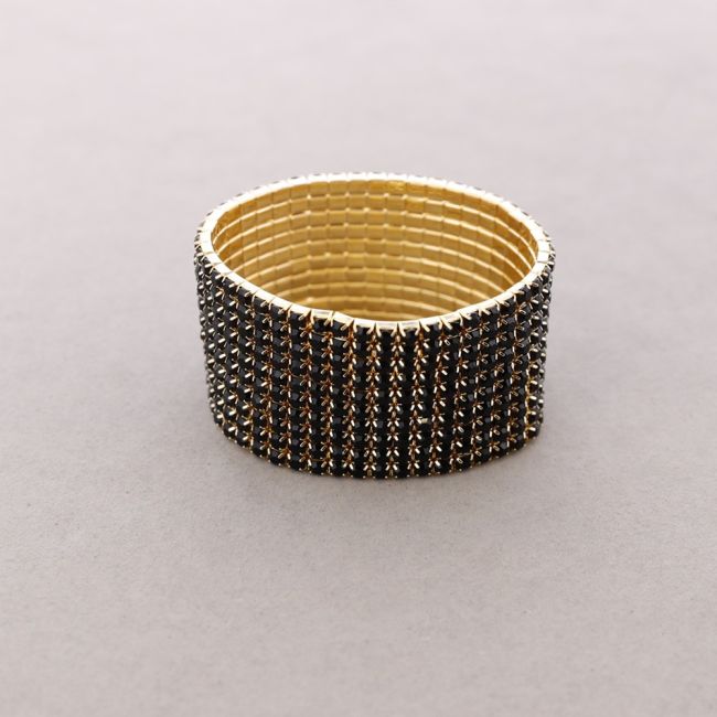 10-STRIP ELASTIC BRACELET WITH CRYSTALS