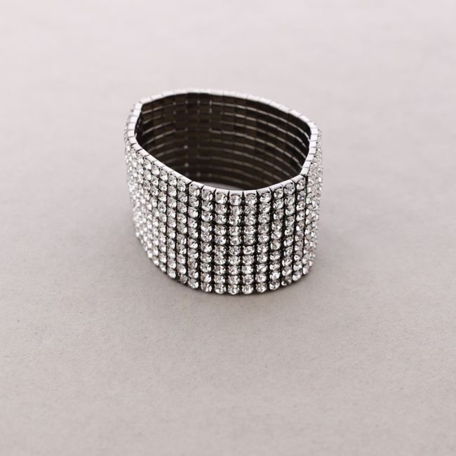 10-STRIP ELASTIC BRACELET WITH CRYSTALS