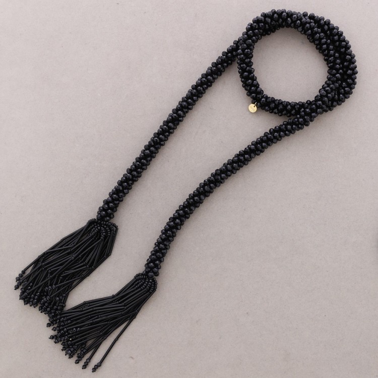 LONG OPEN CRYSTAL BEAD NECKLACE 126CM*6MM 2