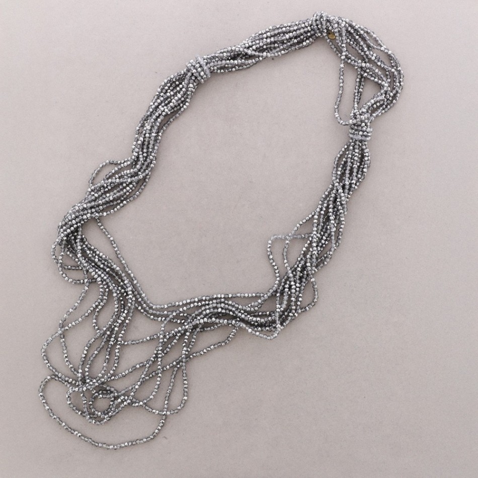 COLLAR LARGO MULTI FILAS CRISTALES FACETADOS