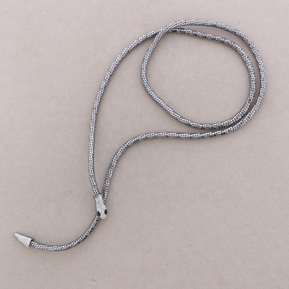 COLLAR ABIERTO IMÁN CADENA SERPIENTE METAL