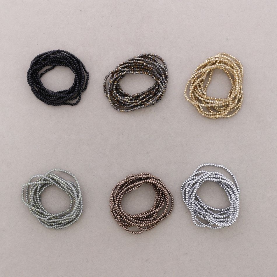 PULSERA ELÁSTICA CUENTAS CRISTALES FACETADOS