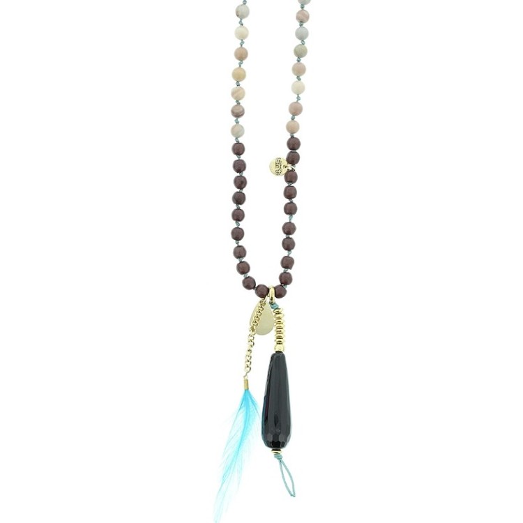 COLLAR LARGO PIEDRAS COLGANTE