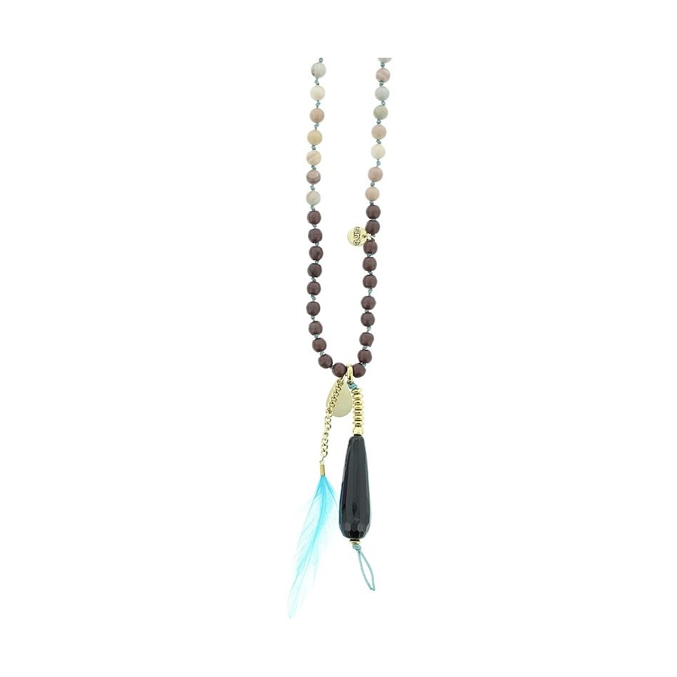 COLLAR LARGO PIEDRAS COLGANTE