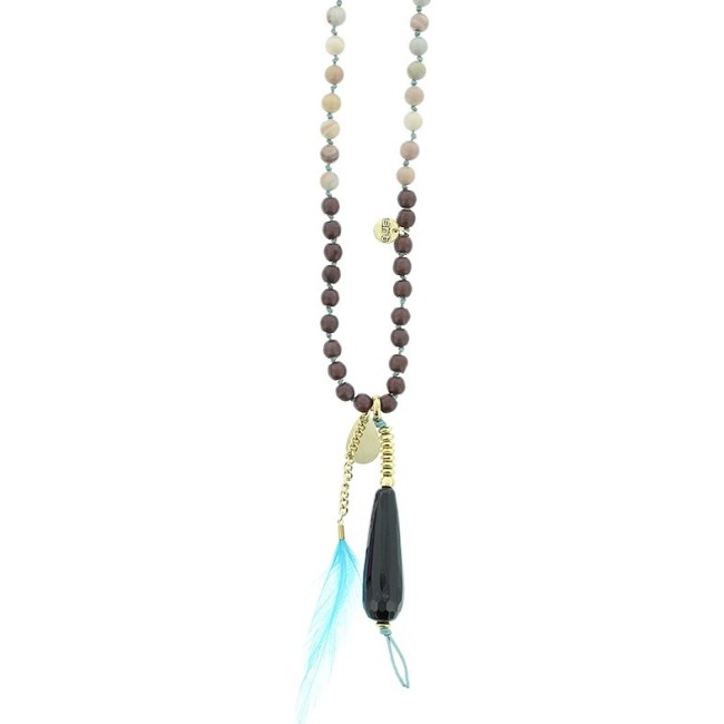 COLLAR LARGO PIEDRAS COLGANTE