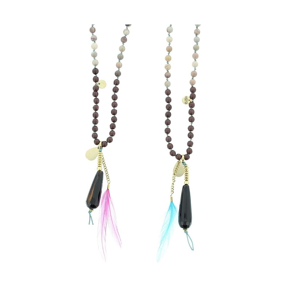 COLLAR LARGO PIEDRAS COLGANTE