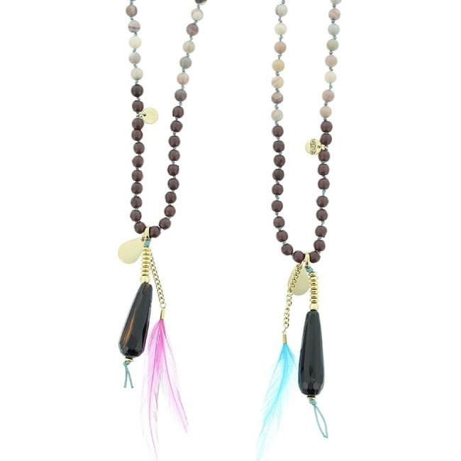 COLLAR LARGO PIEDRAS COLGANTE