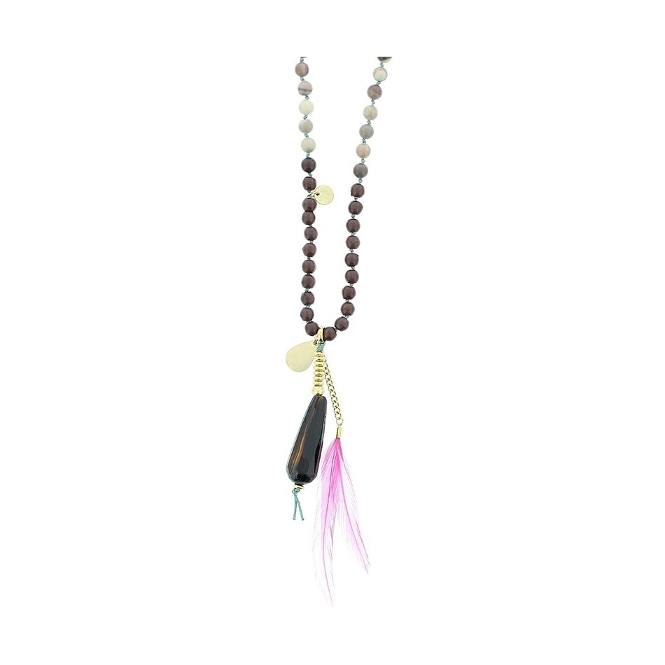 LONG STONE PENDANT NECKLACE