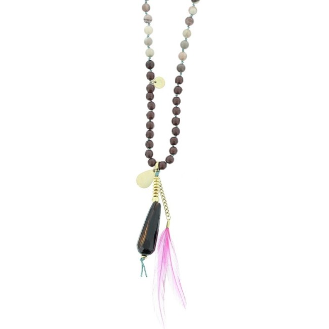 LONG STONE PENDANT NECKLACE