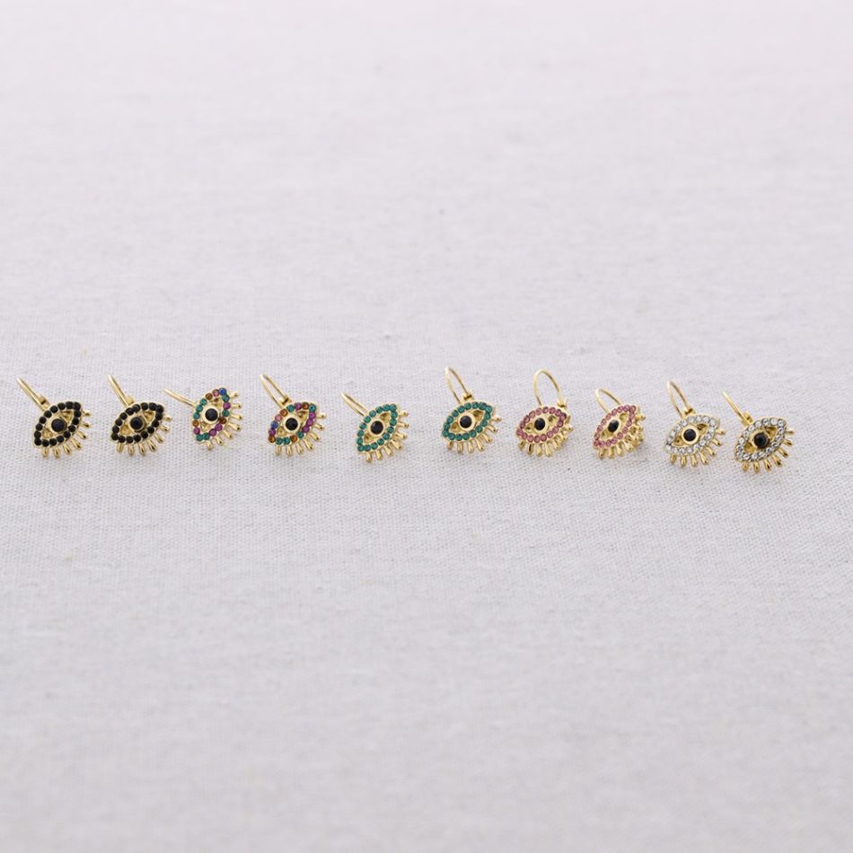 PENDIENTES ACERO OJO TURCO CRISTALES